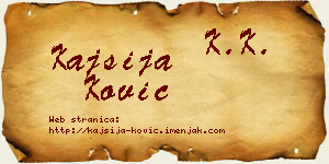 Kajsija Ković vizit kartica